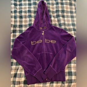 Purple Velour bebe Zip-up